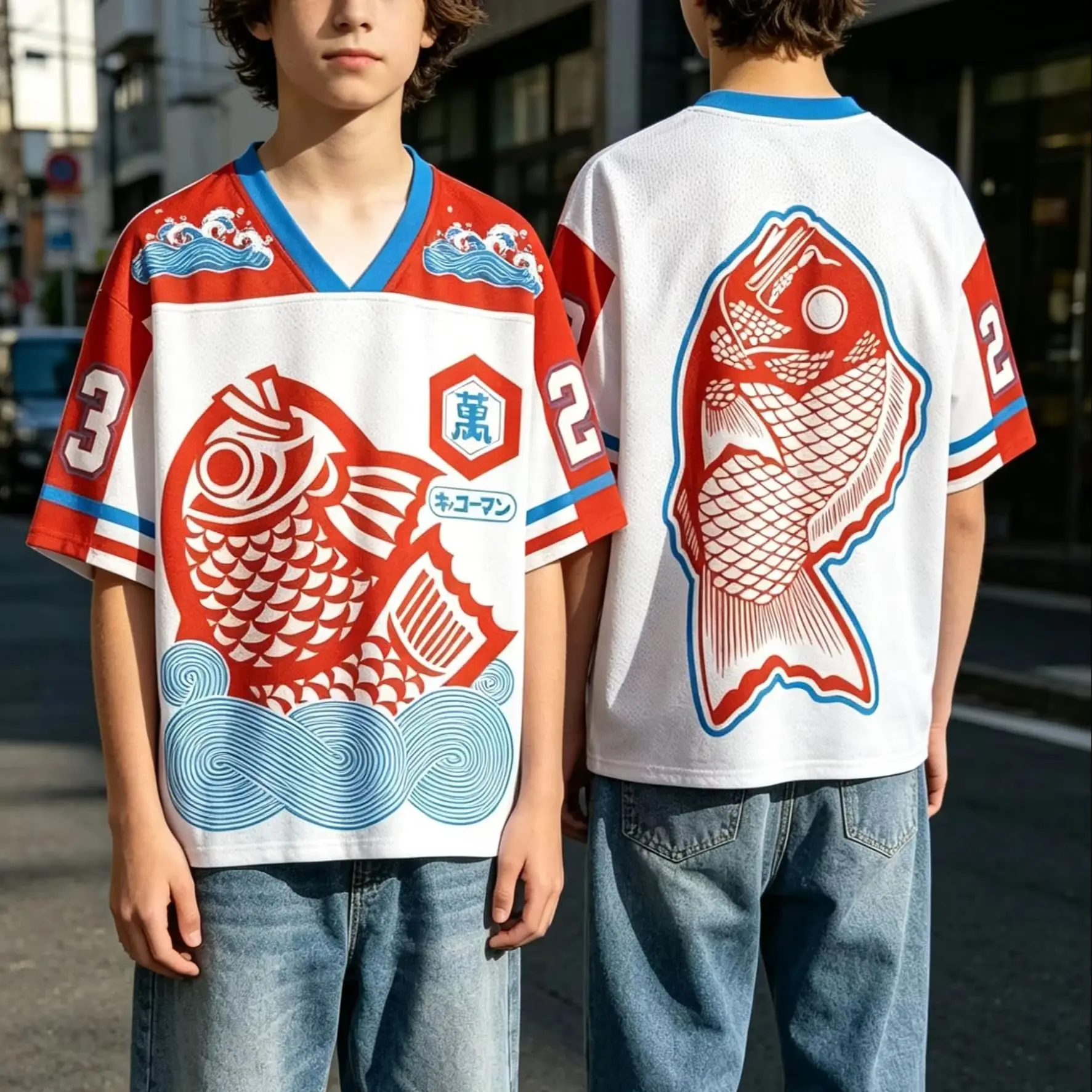 Retro Koi Fish Celebrity Design Shirt Men TShirt Women Tee Boys Top Adults Children Parent Child kids Vneck quick dry T shirt