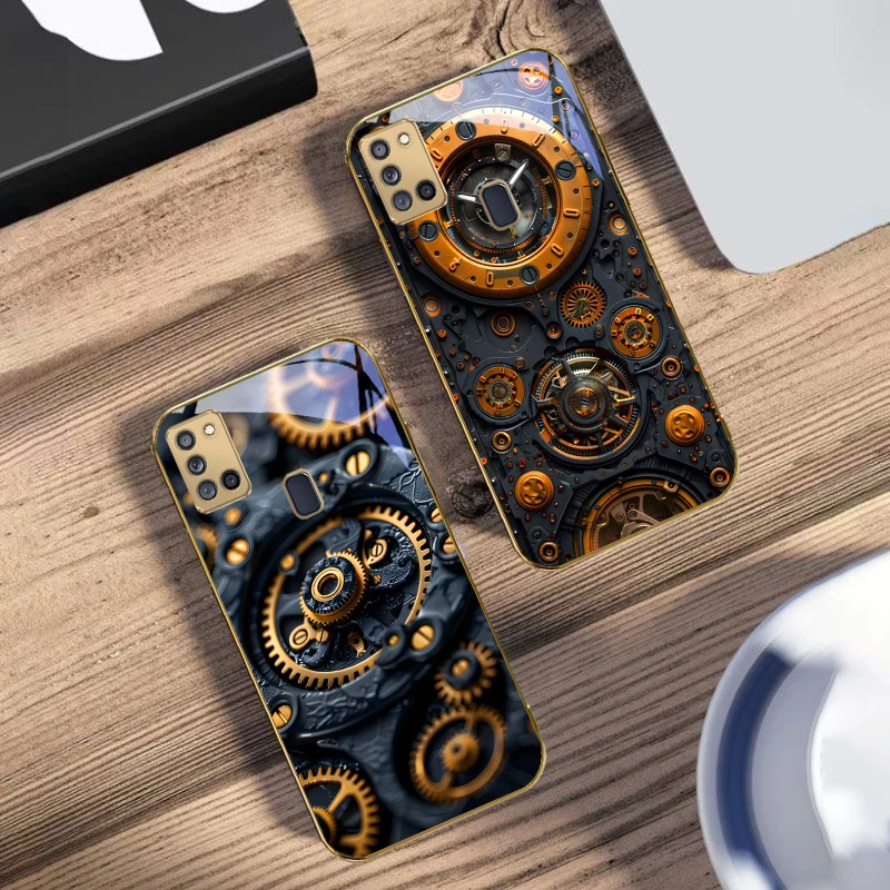 الدقة المعدنية والعتاد لسامسونج A 31 32 A33 A34 35 14 A15 13 16 25 26 50 52 53 54 55 56 70 71 72 73 الزجاج الذهبي جراب هاتف