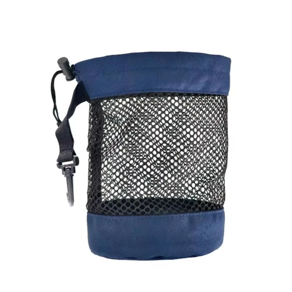 Drawstring Closure Golf Ball Storage Bag Portable Hanging Plastic Clip Mesh Golf Ball Pouch Large Capacity High Quality