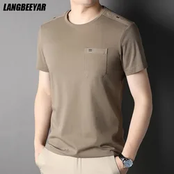 High End New Summer Brand Designer Luxury Tops Urban Mens t Shirt Vip Short Sleeve Casual Classic Fashion Mens Clothing 2023