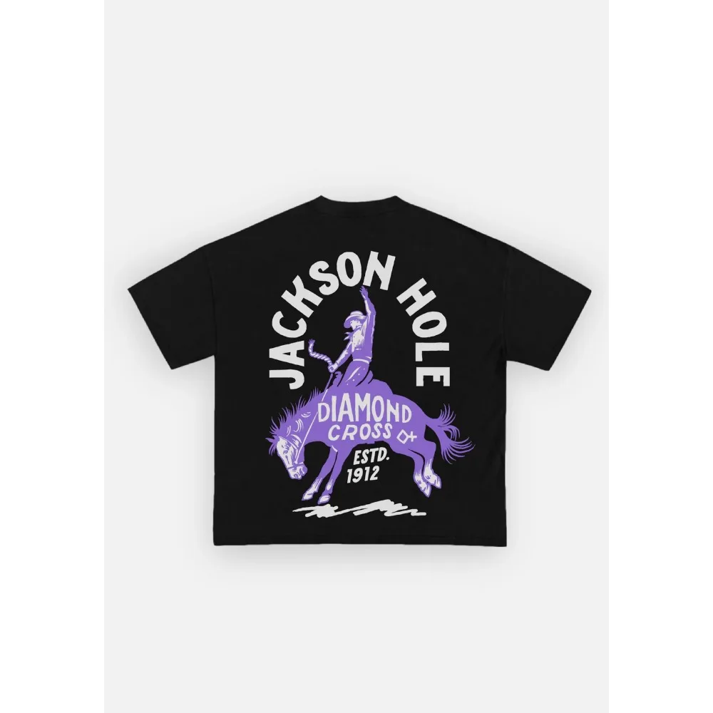 

2025 New Summer Diamond Cross Ranch Cotton T-shirt Unisex Summer Short Sleeve Fashion Top Casual Vintage Fashion Brand Clothing
