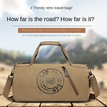 Sac fourre-tout de voyage en toile de grande capacité pour hommes, sac à bagages à main de fitness, sacs à main à lancer unique, extérieur, notifications