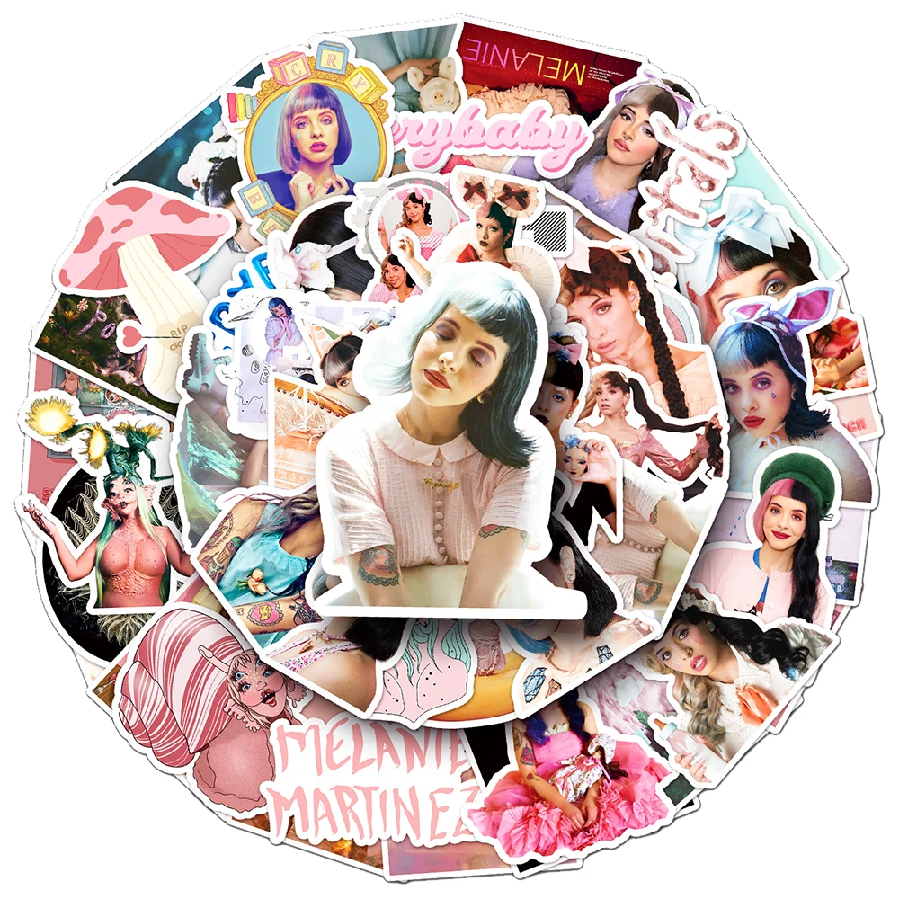 10/30/50pcs Singer Melanie Martinez Star Stickers Cute Aesthetic Decals Decoration Phone Case Suitcase Notebook Cartoon Sticker