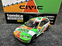 24.2 Tomytec Tomica 1:64  TLV N229B Civic EF Group A  1992 Limited Edition Simulation Alloy Static Car Model Toy Gift