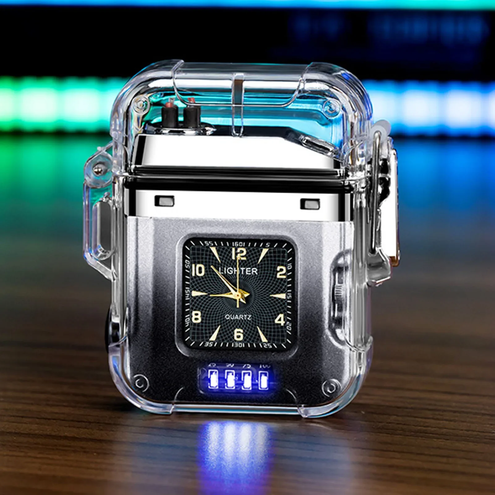 

Portable Electric Arc Dual Lighter Rechargeable USB Flashlight Lighter for Camping Hiking Survival TacticalIgnite, there is time