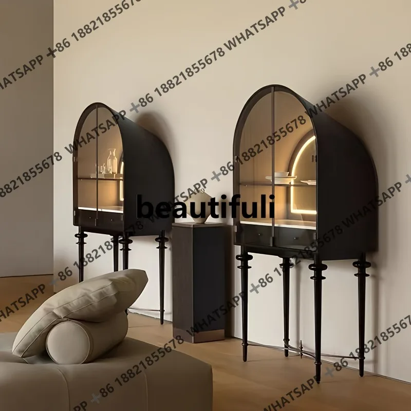 Solid wood display case villa, home display case, creative living room dining side, wine cabinet