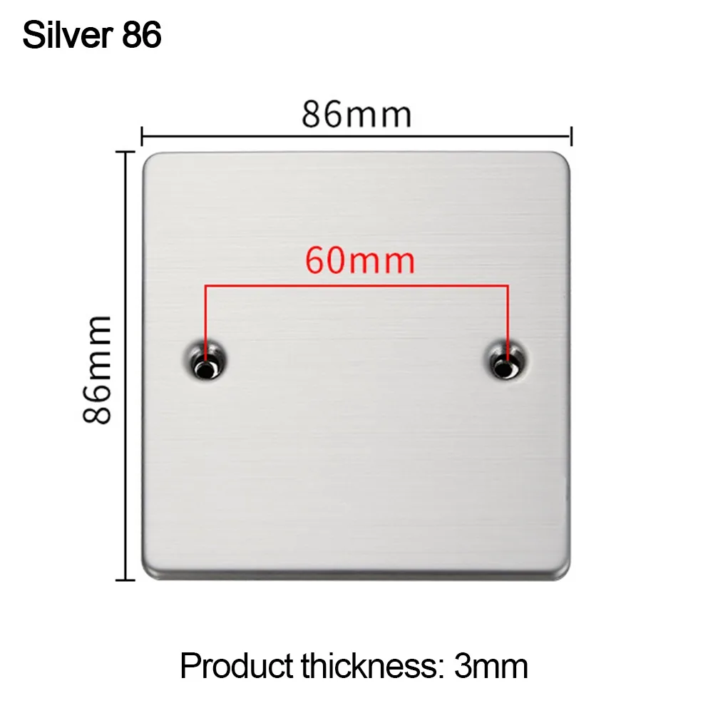 New 86 /120 Type Bottom Box Panel Stainless Steel Gold Silver Switch Panel Blank Panel