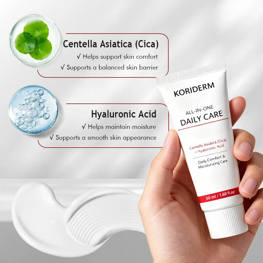 Centella Asiatica Soothing Face Cream Hyaluronic Acid Long Lasting Moisturizer Gentle Rejuvenating Facial Care For Daily Use