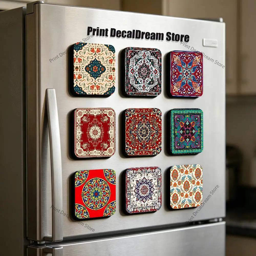 Persian Carpet Floral Pattern Refrigerator Magnets Cute Cartoon Magnetic Personality Decorations Creative Gifts