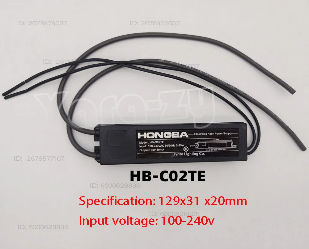 

Neon Electronic Transformer HB-C02TE High Frequency and High Voltage 3kV Ballast 100-240V Power Supply
