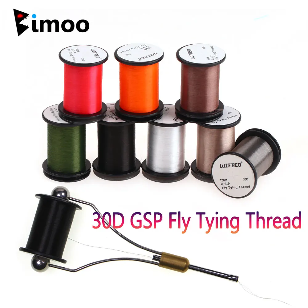 Bimoo 100m 30D GSP Fly Tying Thread Polyethylene Floss Line High Tensile Fly Tying Material For Midge Nymphs Trout Fishing Lures