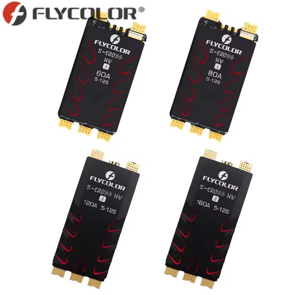 

FLYCOLOR X-CROSS HV3 60A/80A/120A/160A Бесщеточный ESC 5-12S BL32 Контроллер скорости RC FPV Гоночный дрон Квадрокоптер X-Class