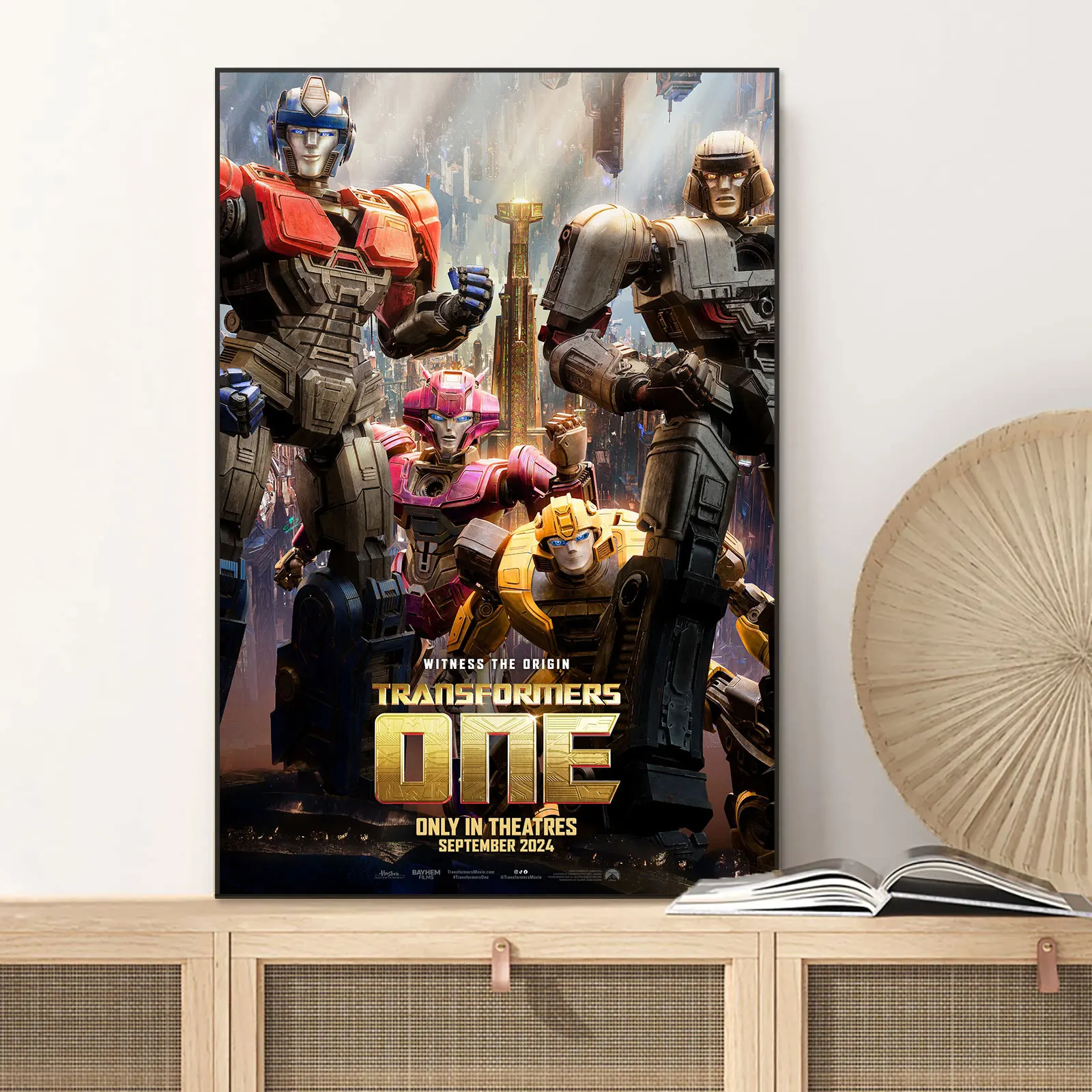 Póster de lona de personajes de dibujos animados de películas de animación de Disney, arte de pared t-transformers One, decoración del hogar para