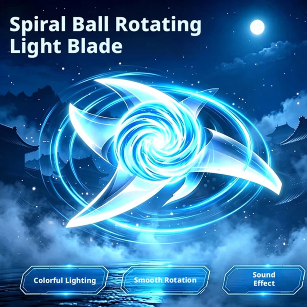 2026 New Arrival Spiral Wristband Windmill Spiral Light Blade Shuriken Cosplay Props Glowing Toys Laser Sword Anime Accessories
