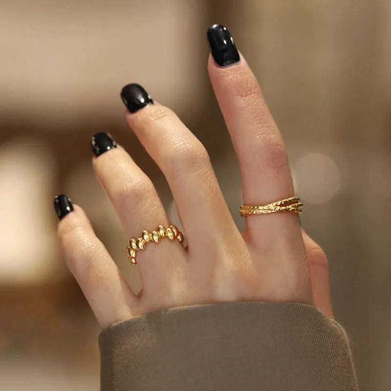 Designer Interwoven X-shaped Simple Finger Silver Color Adjustable Rings For Women Elegant Delicate Jewelry Gift