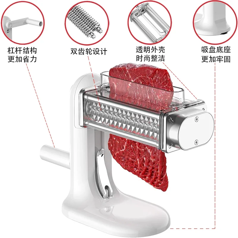 Exclusive design of hand-cranked meat tenderizer, food material 304 stainless steel is more durable and can be matched with chef