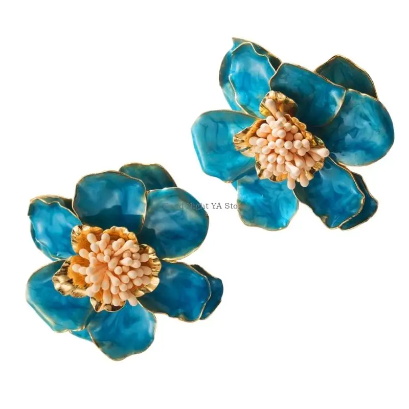  Multipurpose Black Camellia Earrings Accessory for Fashionable Women Ladies