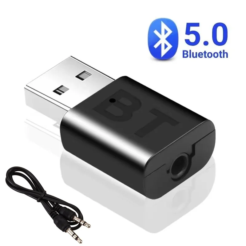 Mini Bluetooth 5.0 Audio Adapter Receiver Wireless Bluetooth Transmitter 3.5mm Jack AUX Car Stereo Music For TV Speaker Laptops