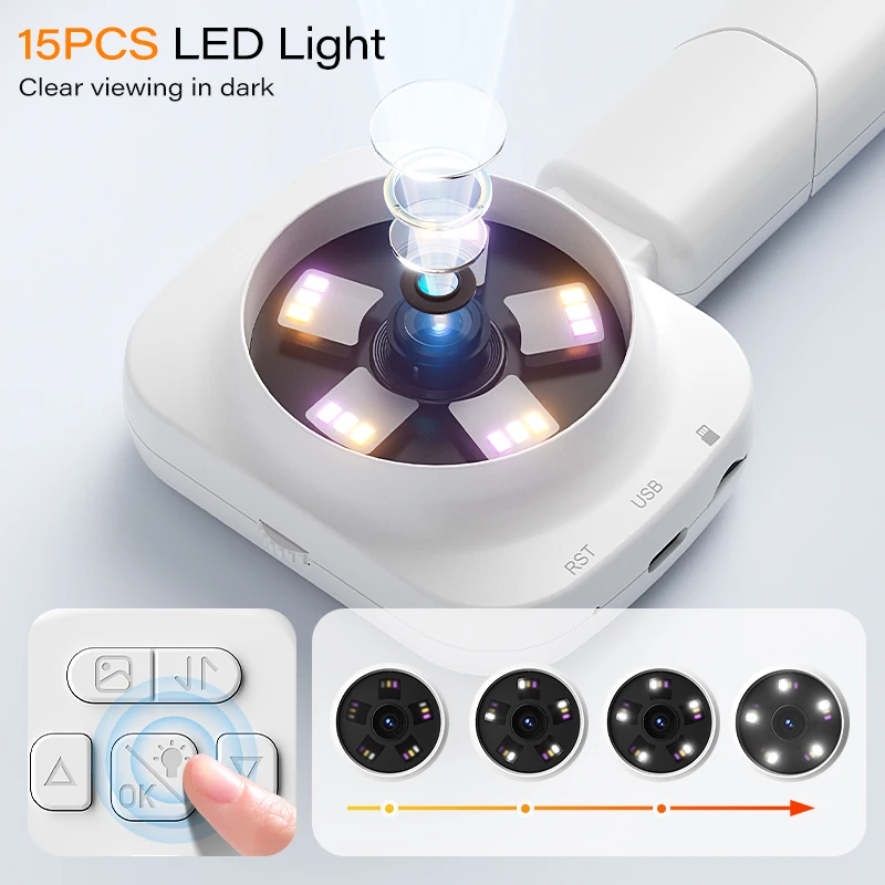 2,8'' IPS-Bildschirm-Mikroskop mit HD-Kamera, Handlupe 100x, tragbare digitale Lupe für die Überprüfung und Reparatur von Elektronik – Detail 6
