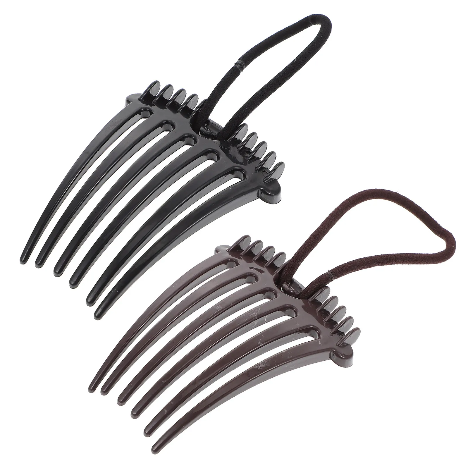 4Pcs Ponytail Insert Comb Simple Fountain Hairpin Decoration Black Coffee Casual Wedding Hair Accessories Women Hair Comb