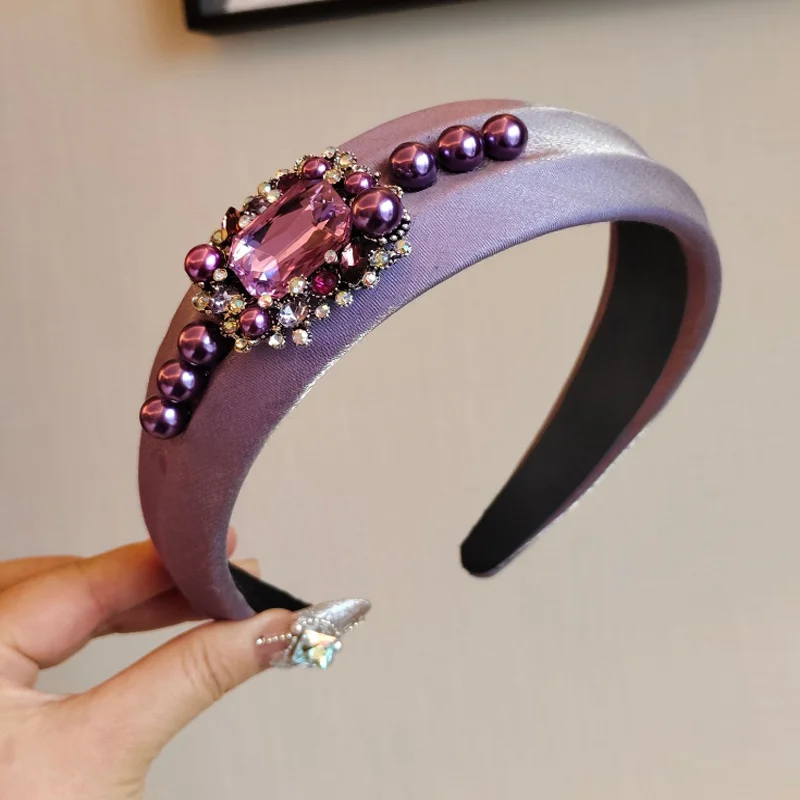 

Корейская заколка-ободок для волос с жемчугом, широкий ободок для прически, женские аксессуары для волос, повязки для волос конфетных цветов, украшения для волос