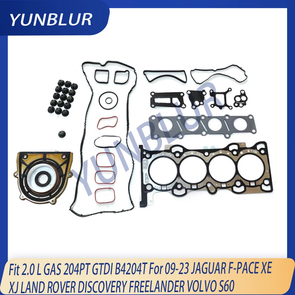 

Engine Full Gasket Set Fit 2.0 L GAS 204PT GTDI B4204T For 09-23 JAGUAR F-PACE XE XJ LAND ROVER DISCOVERY FREELANDER VOLVO S60
