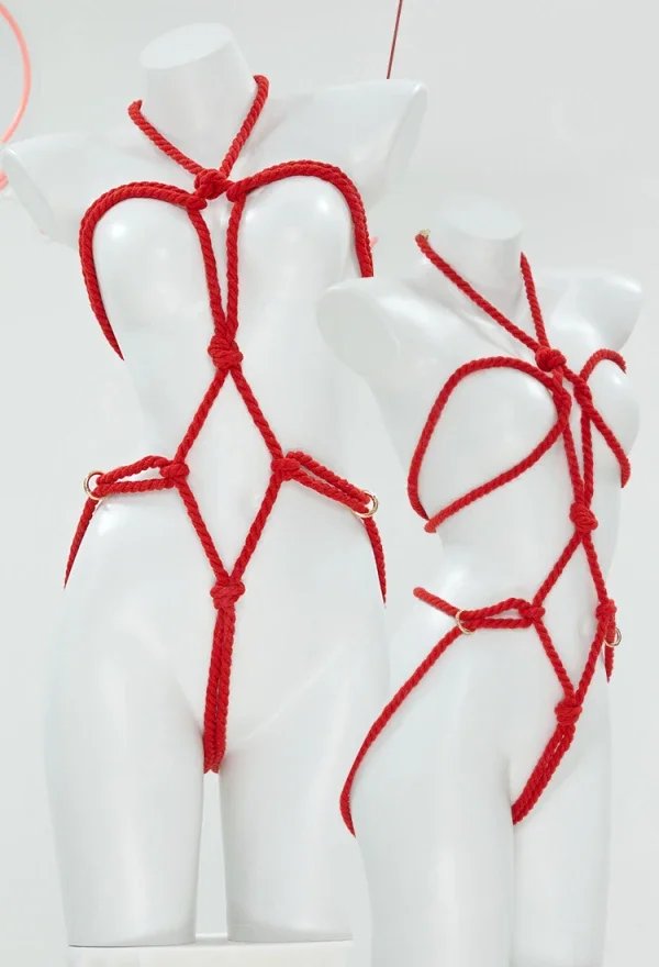 Mobbunny Women's Lingerie Accessory Red Rope Body Chain Bondage Cosplay Accessory