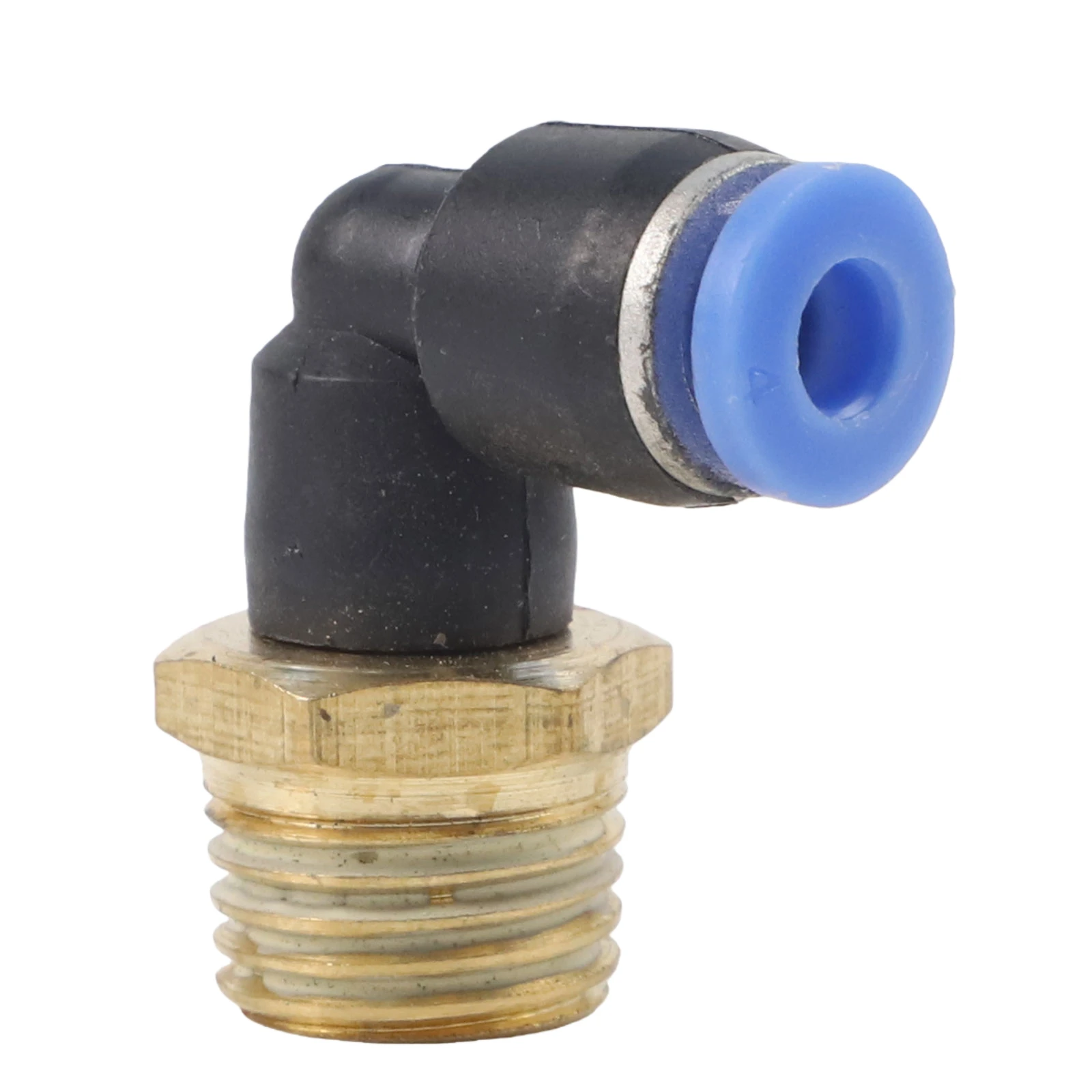 Threaded Pneumatic Elbow Fitting PL4-16 L Shaped Air Connector With Pre-Coated Sealing Tape For Leak Prevention