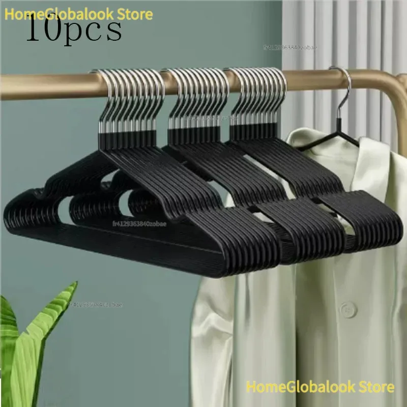 10 pezzi di appendiabiti in plastica per adulti, con design antiscivolo e spalline, portatile, resistente, salvaspazio, ideale per vestiti, cappotti, camicie, armadi domestici, camere studentesche,