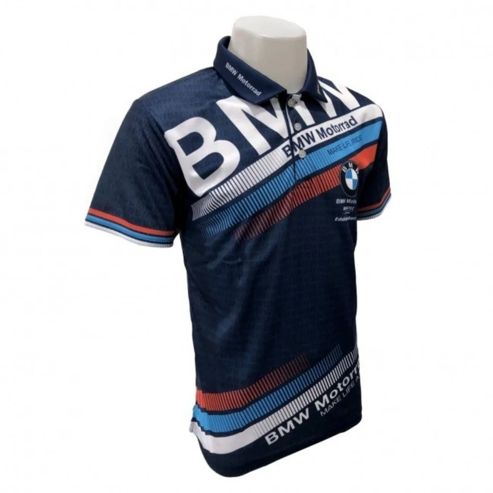 

Motorsport For BMW Motorrad Adventure Waterbird Motorcycle Superbike Riding Quick Dry Summer Men's Not Fade Button Polo Shirt