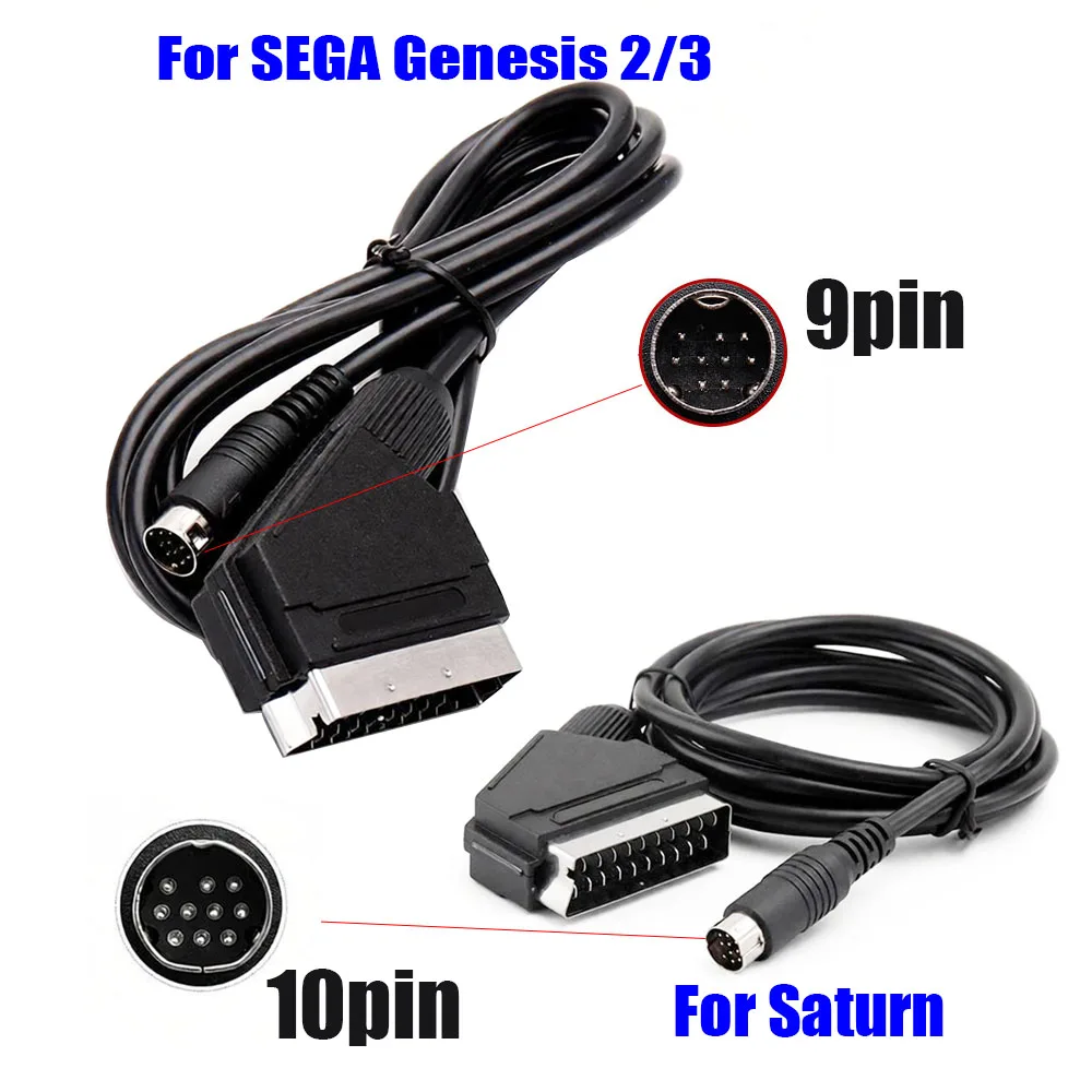 1.8m RGB Scarf Cable AV Connection Cable Suitable For Sega Saturn PAL Sega Genesis 2/3 NTSC Game Console Version