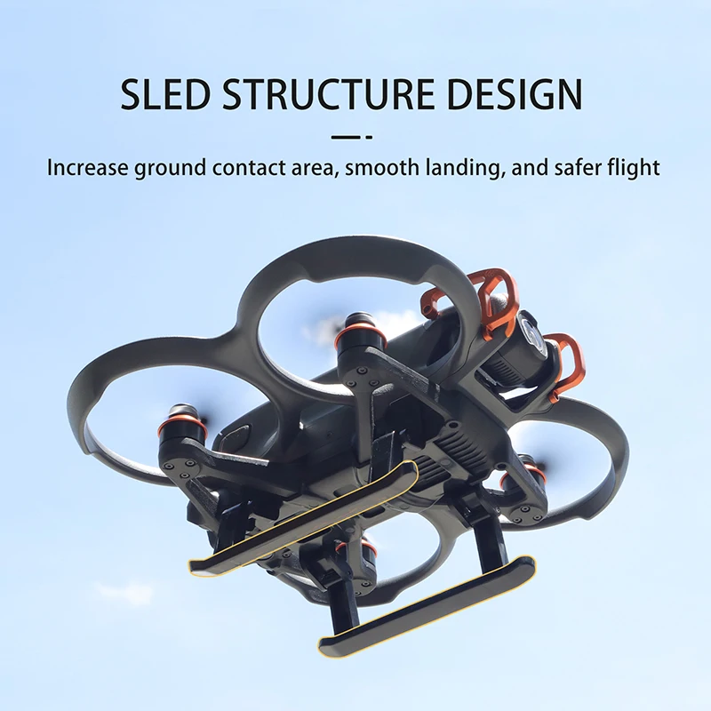 For DJI AVATA 2 Sled Folding Height Tripod Takeoff Landing Gear Bracket Anti-fall Skid Chassis Protection Drone Accessories Kit