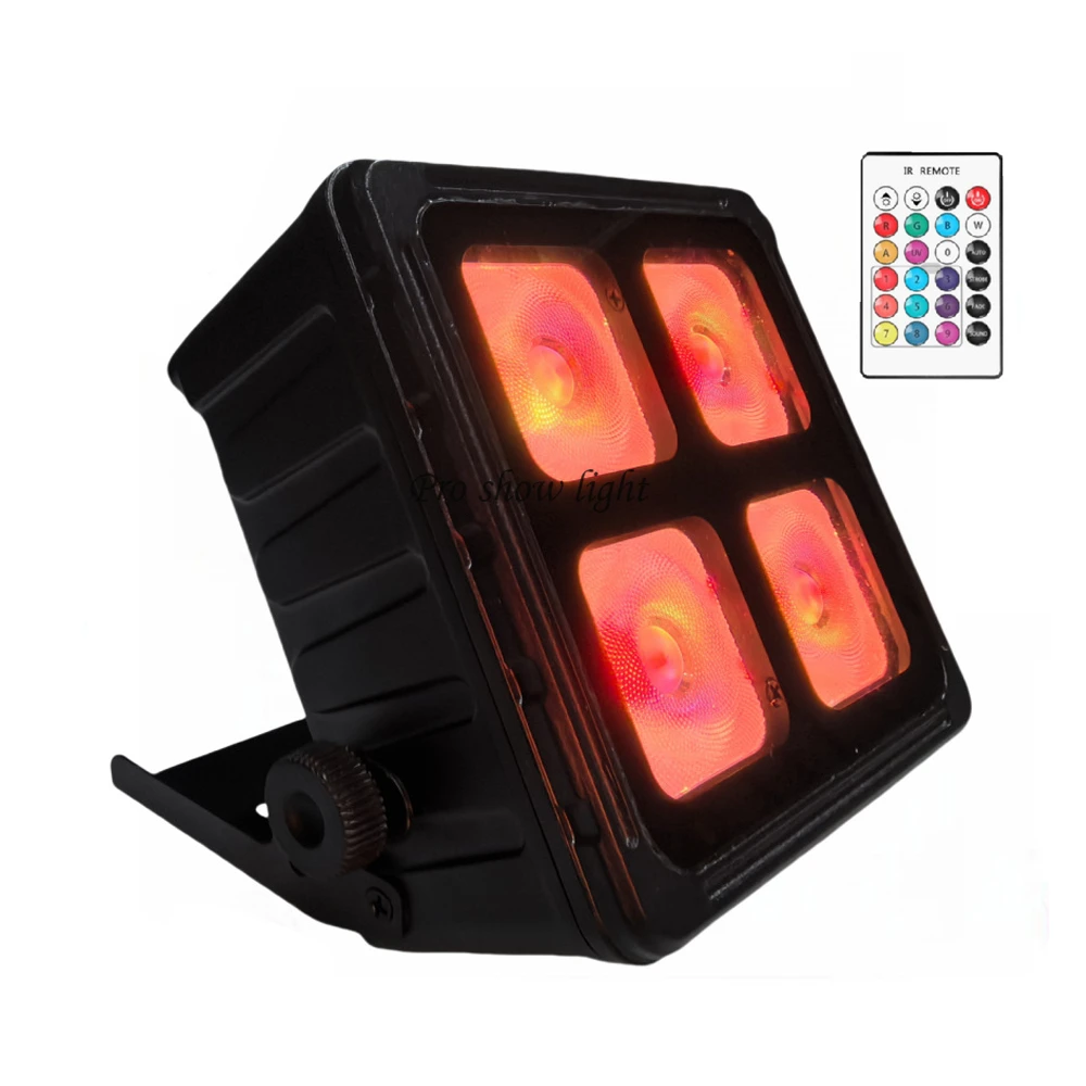 Waterproof Wireless Rechargeable Par Light 4X10W RGBWA-UV 6IN1 Battery Powered Uplights with Remote APP DMX Control for Party DJ