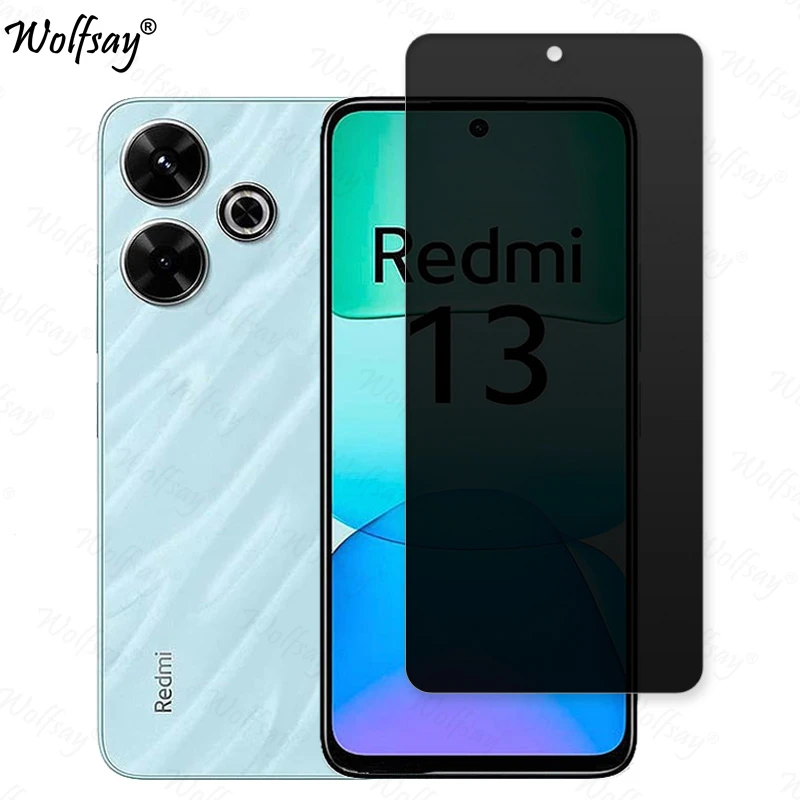 Privacy Screen Protector For Xiaomi Redmi 13 Anti-Spy Tempered Glass For Redmi 13 4G Camera Glass For Redmi 13 Glass 6.79 inch