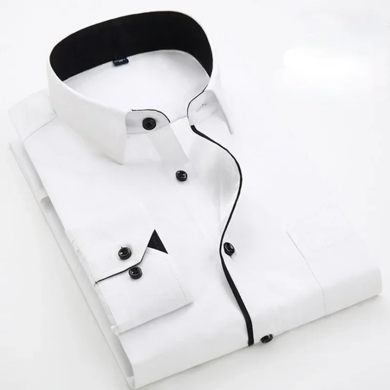 

Quality Mens Casual Long Sleeved Printed Shirts Slim Fit Male Social Business Dress Shirt Brand Men Clothing Camisas Para Hombre