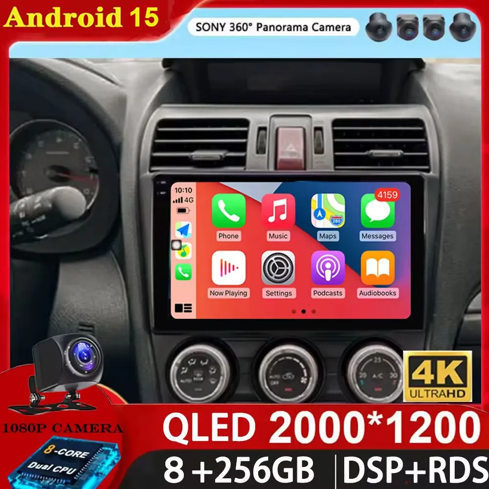 

Android 15 Radio For Subaru Forester 4 SJ XV WRX 2012- 2015 2018 Carplay Stereo GPS Navi Car Multimedia Player 2din Carplay DVD