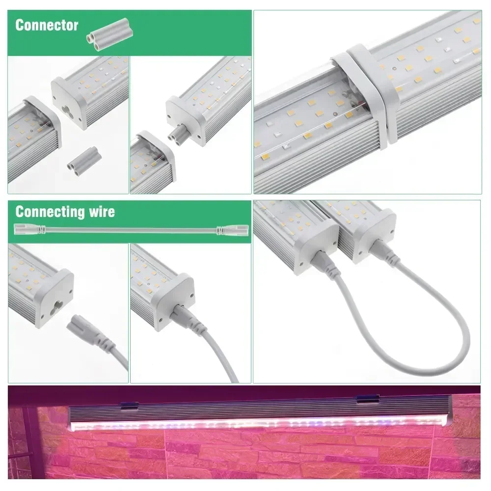 Luces LED de espectro completo para cultivo de plantas de invernadero, luz de relleno de flores vegetales, lámparas de cultivo sin suelo, novedad, 1/2/4/6 piezas