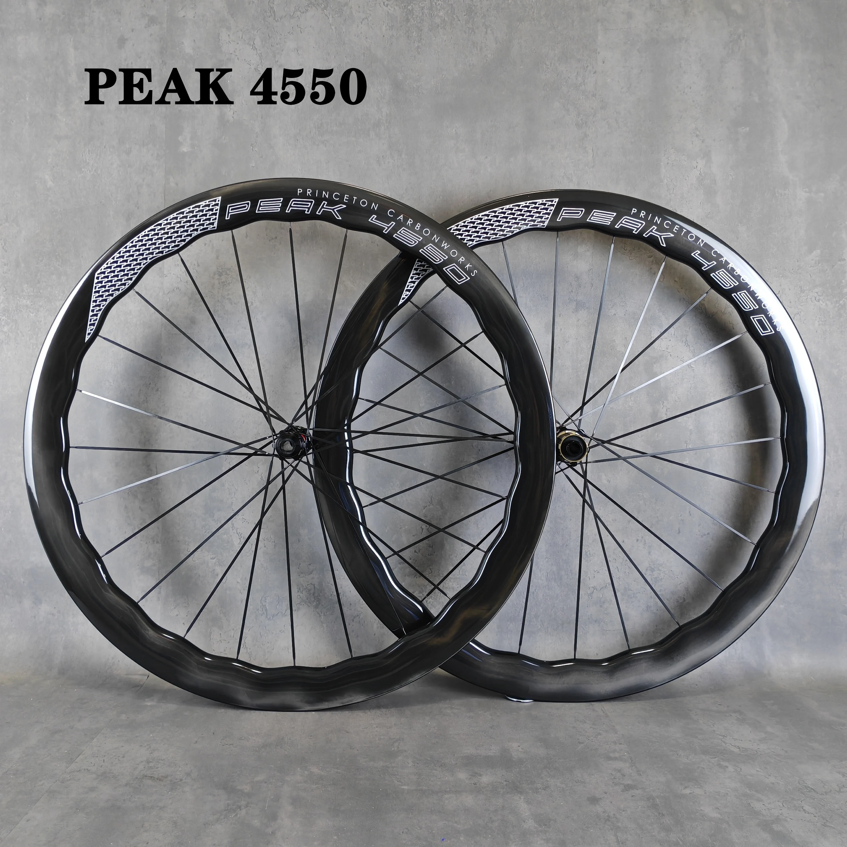 700C PEAK 4550 Carbon Road Bike Wheelset,Disc Brake, Tubeless, Tubular Wheels, Gold, Silver, Black Logo,shimano 11V/12V