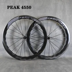 700C PEAK 4550 Carbon Road Bike Wheelset,Disc Brake, Tubeless, Tubular Wheels, Gold, Silver, Black Logo,shimano 11V/12V