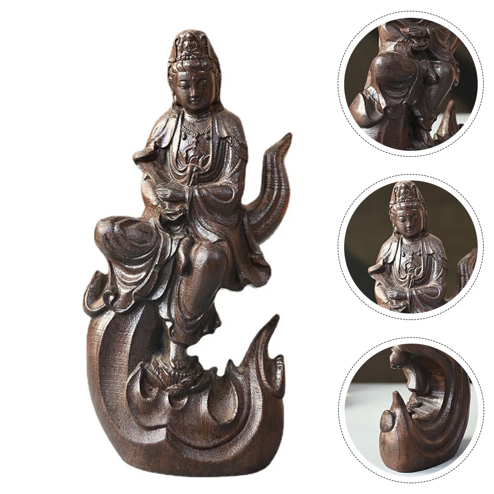 

Outdoor Guanyin Buddha Statue Ornaments Office Decorations Home Agarwood for Decorative Kannon