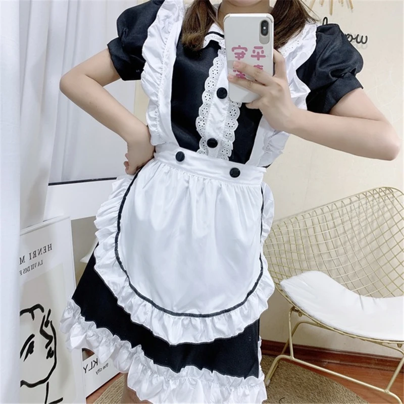 Lolita maid cosplay traje babydoll vestido uniforme erótico role play bonito ao vivo mostrar feminino lingerie maid cos ternos senhoras outfit