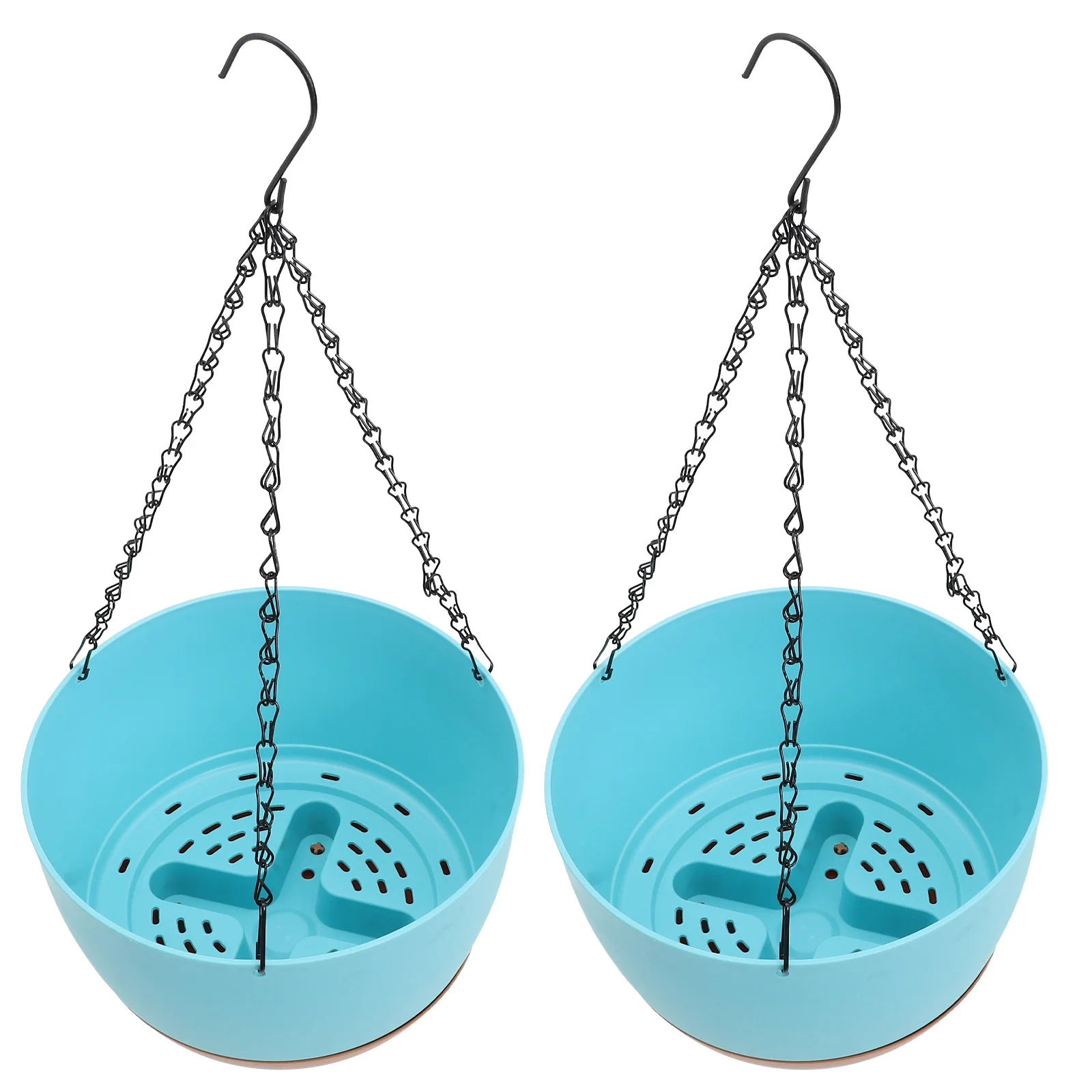 

2pcs Hanging Flower Basket Plastic Metal Planter For Indoor Outdoor Garden Chlorophytum Holder Hanging Plant Pots Home Decor