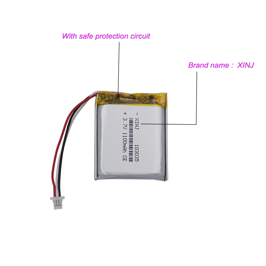 بطارية ليثيوم مع قابس NTC ، وv ، وmah ، و 4.07Wh ، وjst ، و 3pin ، و ، و 3 أسلاك ، و GPS ، وكاميرا LED ، وكاميرا DashCam ، ومكبر صوت بلوتوث ، و 10 * *