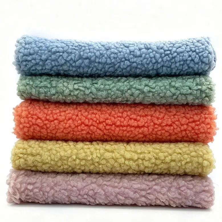 Teddy Sherpa Fleece Fabric Piece,150x50cm Solid Curly Plush Cloth, 100% Polyester Thick Material For DIY Doll Toy Garment Sewing