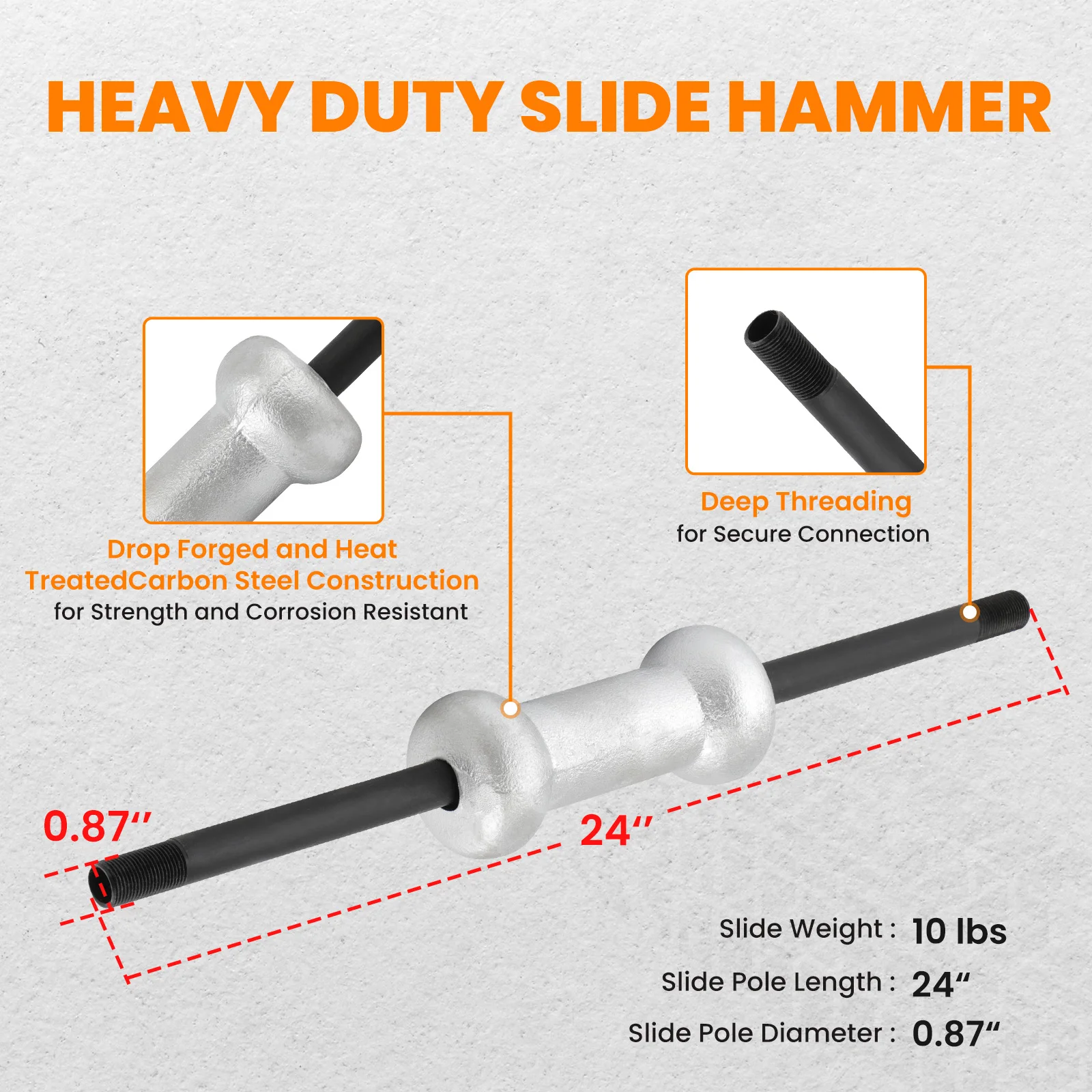 Slide Hammer Dent Puller 13LBS Auto Body Repair Bearing Removal Tool Kits