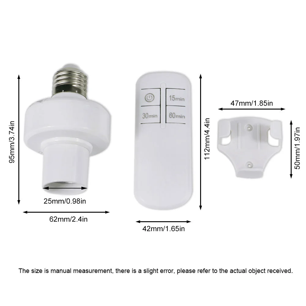 E27 Wireless Remote Control Smart Timer Switch Lamp Holder 110/220V House Multi Light Switch Living Room Bedroom Timer Switch