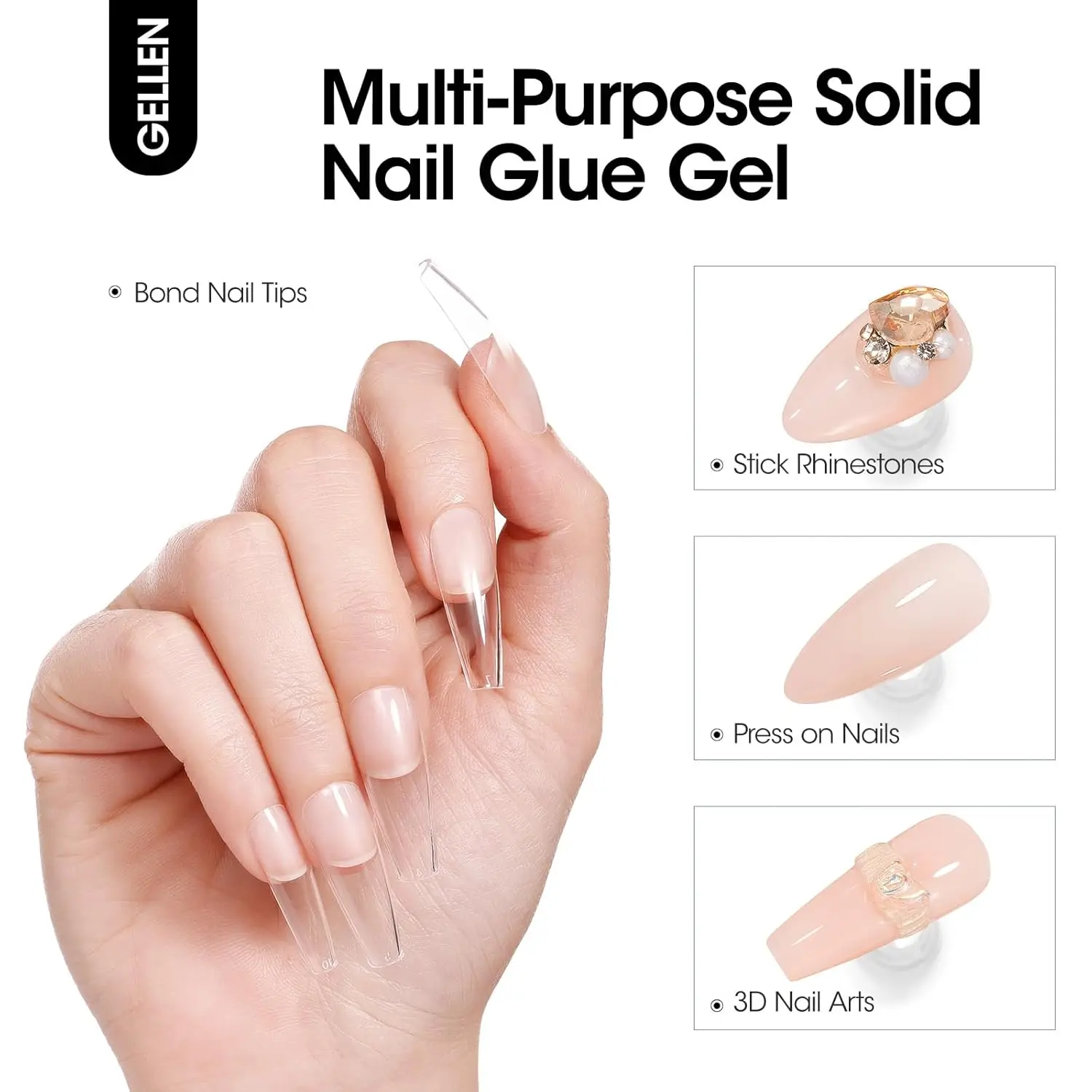 GELLEN 30g Polygel Nagelkleber Festes Gel-Klebeset Press-on-Nägel Entferner für Acryl-Nagelspitzen UV-LED-Lampe Heim- und Salon-Maniküre – Detail 23