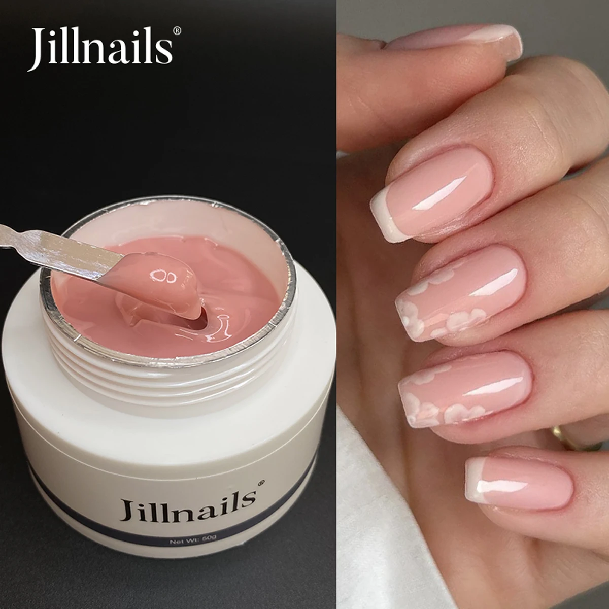 Jillnails Jelly Gel Nails Builder UV-Gel 50 g für Nagelverlängerung, harte, weiche Creme, UV-LED 50 ml