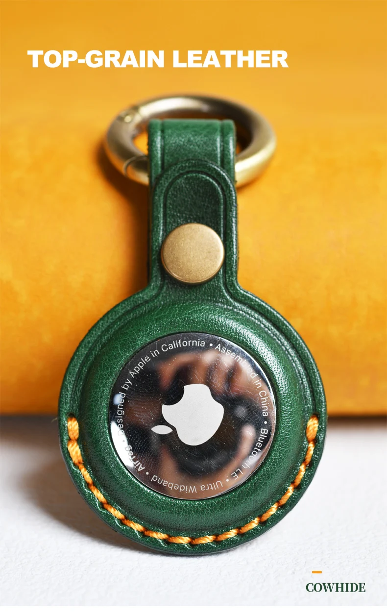 Leder-Schlüsseletui für Apple AirTag Schutzhülle Stoßfeste Schale Tracker-Zubehör für Kinder, Haustiere, Gepäck, Rucksack, Schlüssel – Detail 2