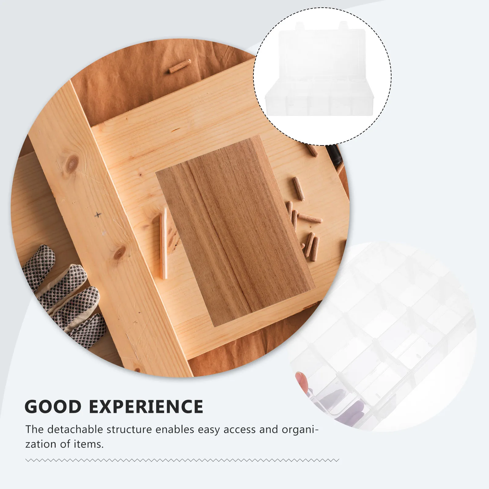 

Compact 15-Grid Clear Plastic Organizer Box for Small Parts Beads Electronics Craft Storage Electronic Components Box